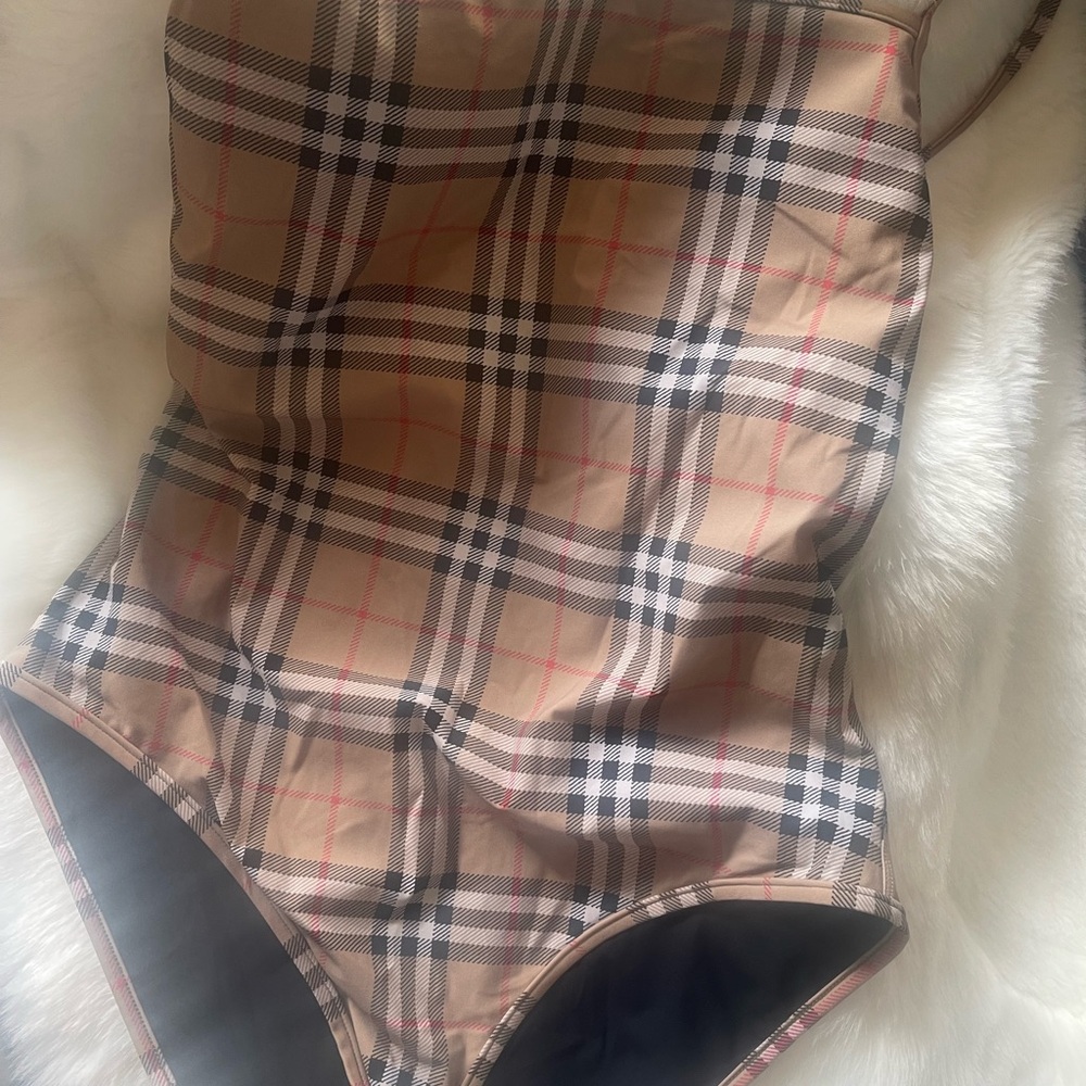 Burberry Black and Tan Swimsuit